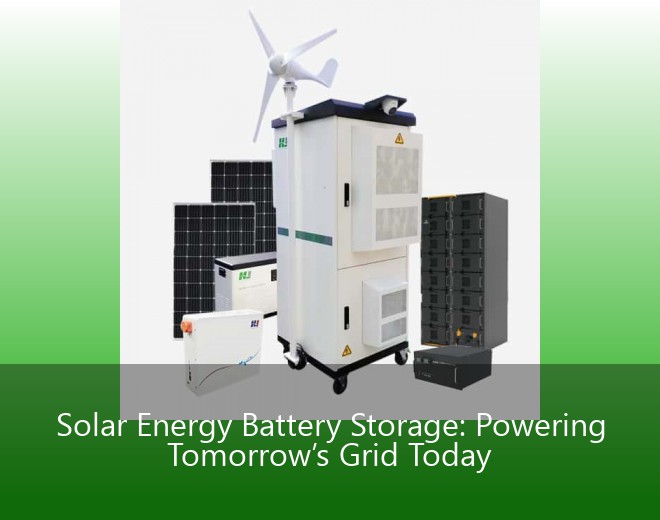Solar Energy Battery Storage: Powering Tomorrow’s Grid Today
